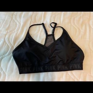 Pink sports bra